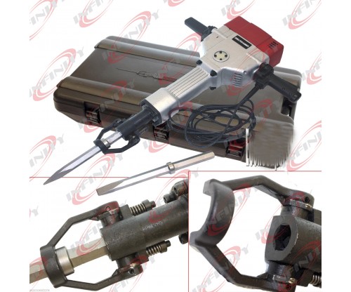 HD 2100W 110v Electric Demolition Jack Hammer Concrete Breaker W/ 2Chisels Bits